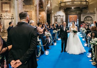 Entrata della sposa nella chiesa di San Pietro in Montorio durante il matrimonio