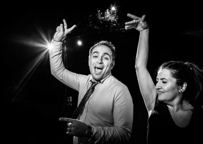 Guests dancing during a wedding in Italy