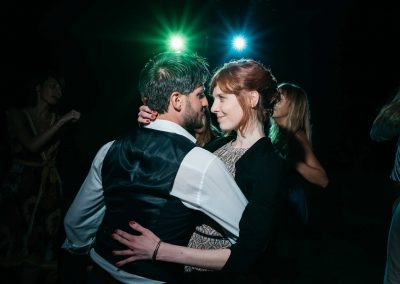 Guests dancing during a wedding in Italy