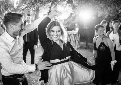 Guests dancing during a wedding in Italy