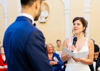 Sposi durante il rito civile di Matrimonio nel Castello di Decima