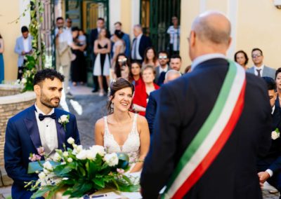 Sposi durante il rito civile di Matrimonio nel Castello di Decima