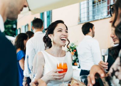 Sposa durante il ricevimento di matrimonio nel Castello di Decima