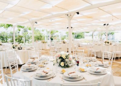 Sala del ricevimento di matrimonio di Relais Cascina Spiga D'Oro